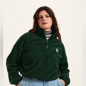 Lucy & Yak - Blake Cropped Polar Fleece in Posy Green